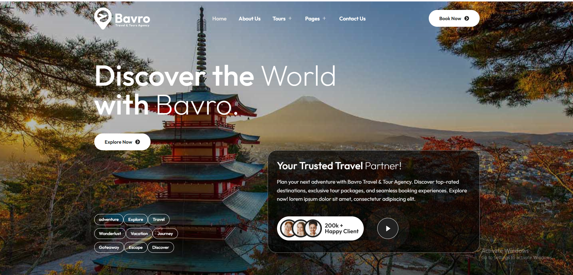 Latvy Technologies Traveling Website