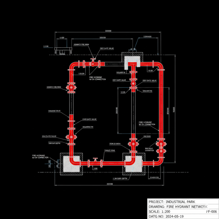 Underground Fire Hydrant Piping Network with Valves LATVY TECH CHENNAI